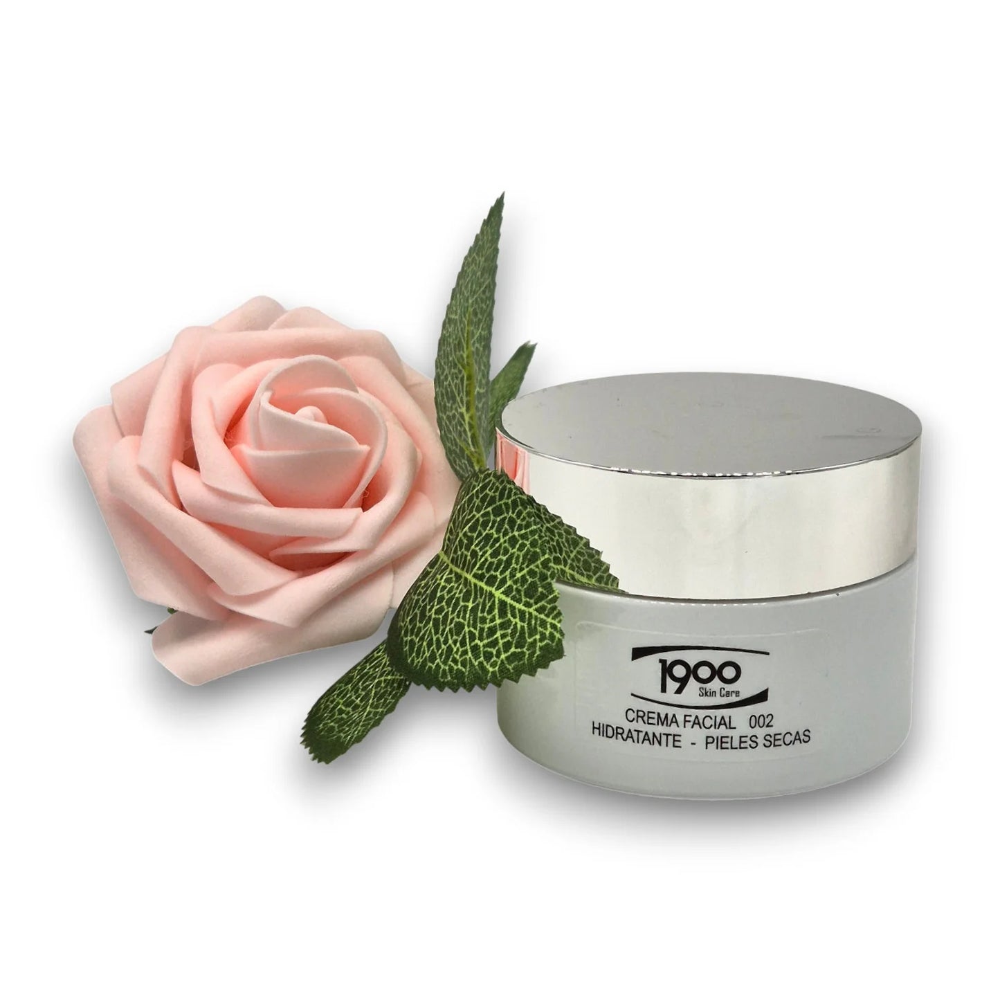 Crema facial hidratante para piel seca Cosméticos 1900 con flor decorativa